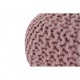 Pletený taburet, púdrová ružová bavlna,, GOBI TYP 2
