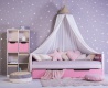 Masívna detská posteľ Benjamin Bubbles 90x200cm s nebesami a prístelkou 