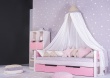 Masívna detská posteľ Benjamin Bubbles 90x200cm s nebesami a prístelkou 
