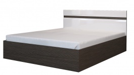 Manželská posteľ Nensí 160x200cm - wenge/biely lesk