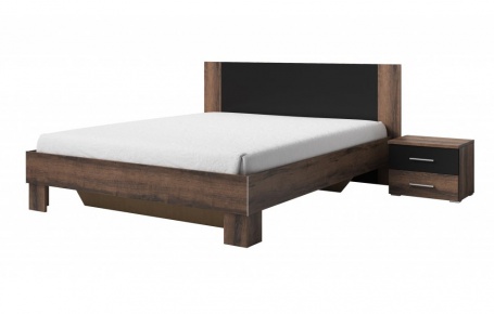 Manželská posteľ TERA 160x200cm - orech/čierna