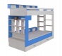 Poschodová posteľ s úložným priestorom Adela - jaseň/modrá