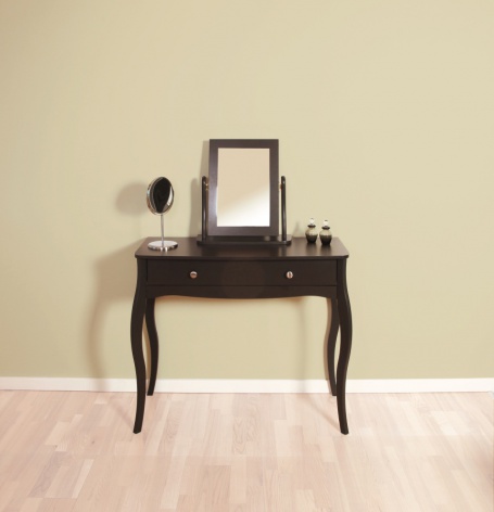 Toaletný stolík so zrkadlom Baroko - čierna/hnedá