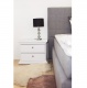 Nočný stolík, DTD fóliovaná / MDF lakovaná, biela, PARIS