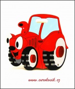 Dětský odpadkový koš Traktor červený