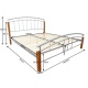 Manželská posteľ, drevo jelša / strieborný kov, 140x200, MIRELA