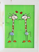Dětský obrázek žirafy  zelený