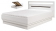 Moderná posteľ Irma 140x200cm s úložným priestorom - biela / wenge