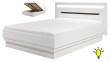 Manželská posteľ Irma 160x200cm s úložným priestorom a osvetlením - biela / wenge