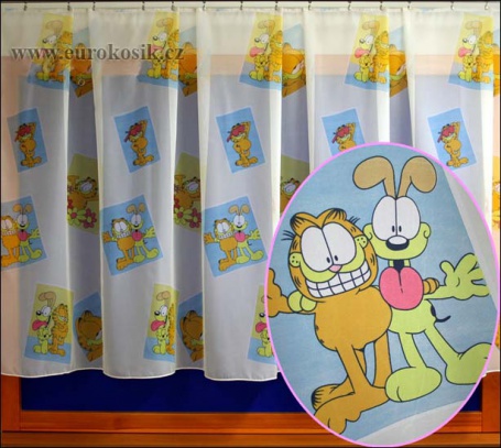 Dětská záclona Garfield výška 180cm