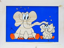 Dětský obrázek sloni modrý