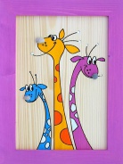 Dětský obrázek žirafy fialový