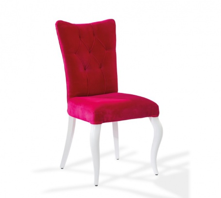 Čalúnená stolička Rosie - ružová / biela