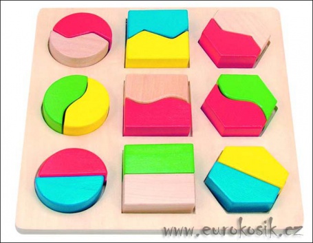 Destička s geometrickými tvary