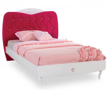 Študentská posteľ 120x200cm Rosie - biela / rubínová