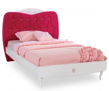Študentská posteľ 120x200cm Rosie - biela/rubínová