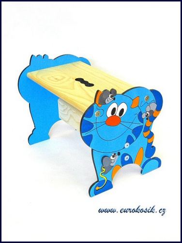 Detský stolček Mačka modrá