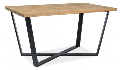 Jedálenský stôl MARCELLO 150x90 - dub masív / čierna