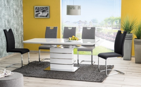 Jedálenský stôl LEONARDO rozkladací - biely