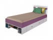 Detská posteľ Delbert 90x200cm - borovica / fialová