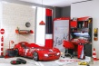 Veľký detská izba Rally - červená/antracit