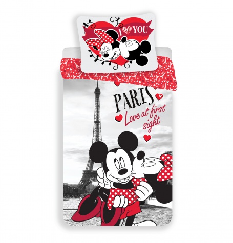 Detské obliečky Mickey a Minnie I love you Paris