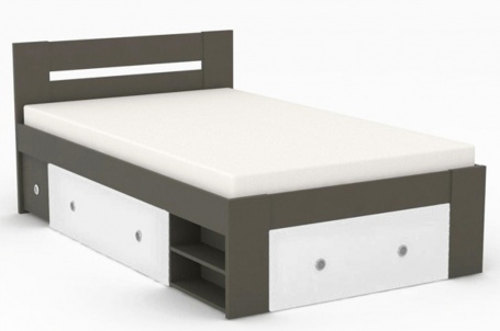 Študentská posteľ REA Larisa 120x200cm s nočným stolíkom - graphite
