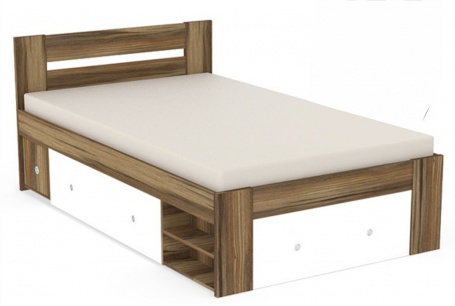 Študentská posteľ REA Larisa 120x200cm s nočným stolíkom - orech rockpile