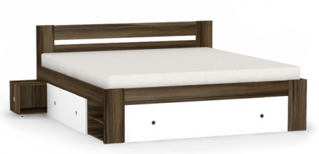 Manželská posteľ REA Larisa 180x200cm s nočnými stolíkmi - orech rockpile