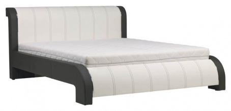 Čalúnená posteľ s roštom NAOMI 180 - biela / grafit