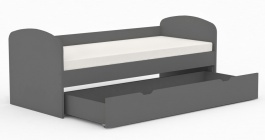 Detská posteľ so zásuvkou REA Kakuna 80x200cm - graphite