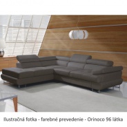 Rozkládací rohová sedací souprava s úložným prostorem, Ľ provedení, látka Orinoco 96 šedá, BUTON