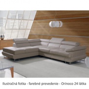 Rozkládací rohová sedací souprava s úložným prostorem, Ľ provedení, látka světle hnědý melír Orinoco 24 , BUTON