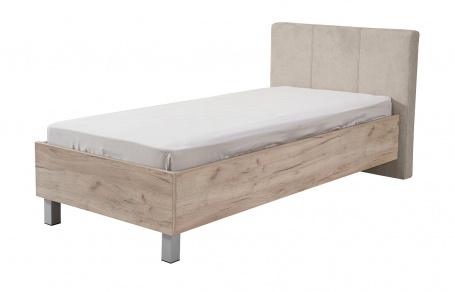 Detská posteľ Poppy 90x200cm - dub sivý/béžová