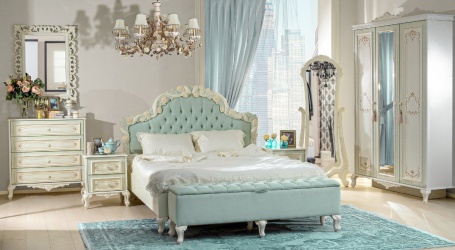 Luxusná spálňa Margaret - krémová/zelená