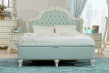 Manželská posteľ Margaret 160x200cm - alabaster/mintová