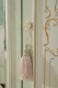 Štvordverová šatníková skriňa so zrkadlom Margaret - alabaster/zelená