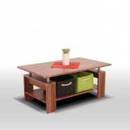 Konferenční stolek, světlý ořech / kov trieborná, ROKO