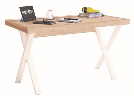 Jednoduchý písací stôl Veronica - dub svetlý/biela