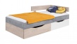 Detská posteľ Omega 90x200cm s úložným priestorom - biela/dub/betón