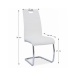 Jedálenská stolička, biela ekokoža, svetlé šitie / chróm, Abir NEW