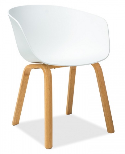 Jedálenská stolička EGO biela / dub