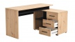 Písací stôl s kontajnerom Timmy - dub artisan/čierna (rohové umiestnenie kontajnera)