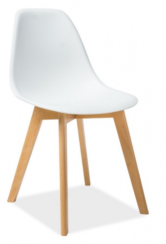 Jedálenská stolička MORIS biela / buk