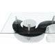 Konferenčný stolík, sklo / chróm / biela / čierna, RUPERT