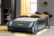 Detská posteľ auto Hero 90x200cm - biela/čierna/žltá