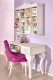 Toaletný/písací stolík Comtesa - alabaster/fialová