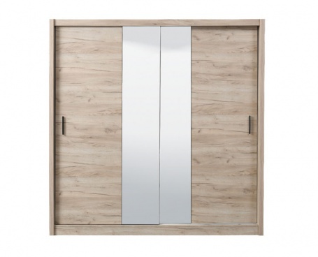 Šatníková skriňa s posuvnými dverami a zrkadlom Liam 215 - dub sivý