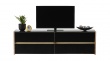 Televízny stolík s osvetlením  Embra - dub artisan/čierny lesk