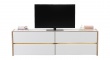 Televízny stolík s osvetlením Embra - dub artisan/biely lesk